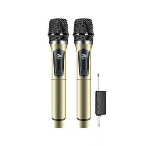 Wireless Rechargeable Handheld UHF Microphone with Receiver for Karaoke and Meetings