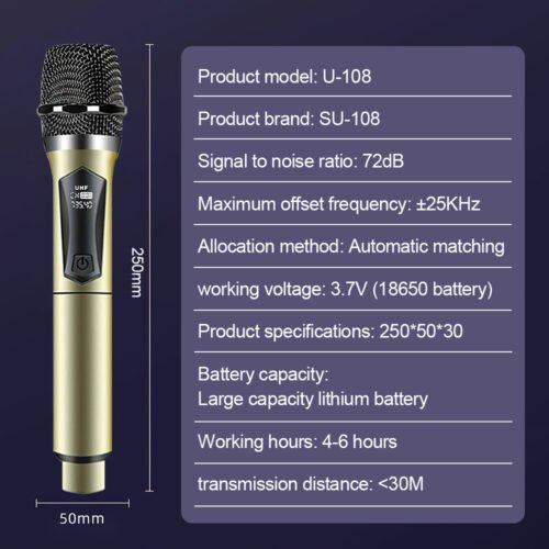19152-fa5e47.jpg Wireless Rechargeable Handheld UHF Microphone with Receiver for Karaoke and Meetings
