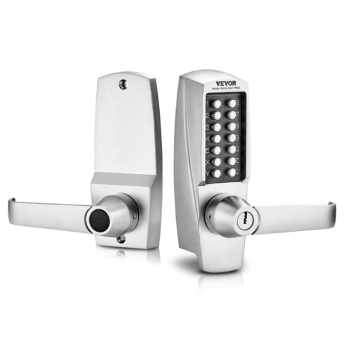Mechanical Keyless Entry Door Lock with 14 Keys Stainless Steel Handle