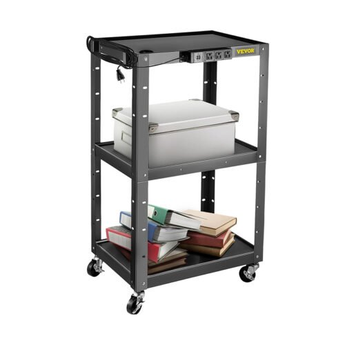 Adjustable AV Cart with Power Strip