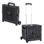 Foldable Utility Shopping Cart with Wheels & Telescopic Handle