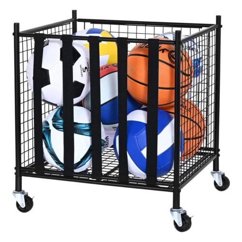 Rolling Sports Ball Storage Cart