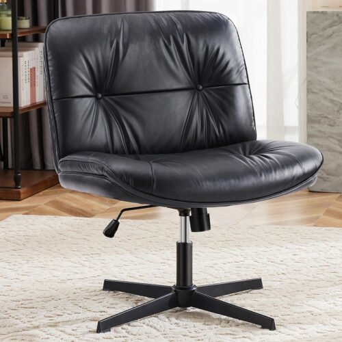 PU Leather Cross-Legged Office Chair