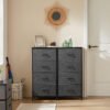 4-Drawer Bedroom Dresser with Fabric Storage & Steel Frame – Modern Nightstand