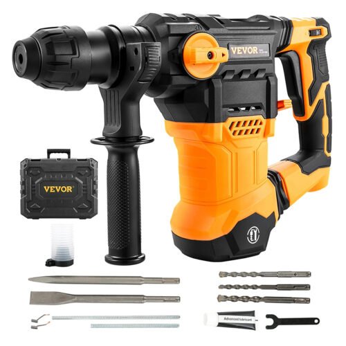 1500W Rotary Hammer Drill SDS-Plus Corded Demolition Tool with 4 Modes for Concrete