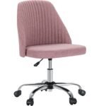 Armless Small Desk Office Chair with Swivel, Adjustable Height & Wheels