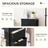 4-Layer Fabric Living Room Cabinet with Wardrobe & Steel Frame for Clothes Storage
