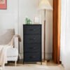 4-Layer Fabric Living Room Cabinet with Wardrobe & Steel Frame for Clothes Storage