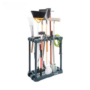 10-Slot Garden Tool Organizer – Heavy-Duty Garage Storage Rack for Rakes, Brooms & More