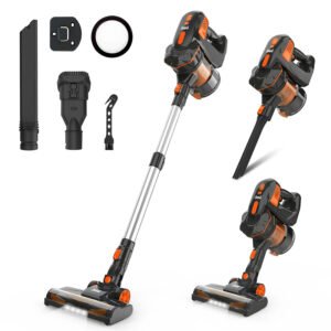 20KPa Cordless Stick Vacuum Cleaner with 40min Runtime, 6-in-1 Multi-Function