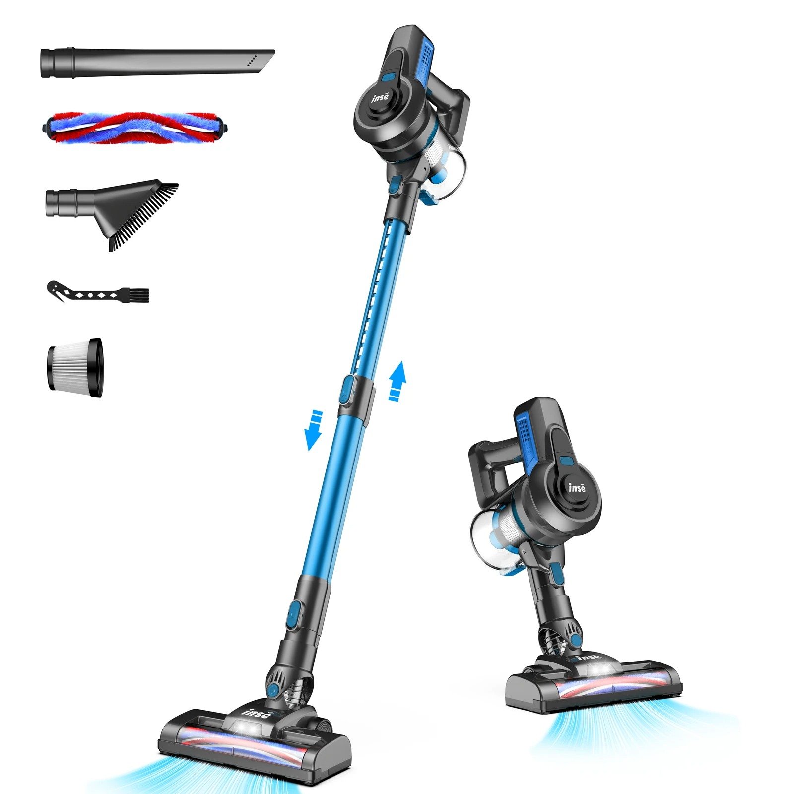 Cordless Vacuum Cleaner with HEPA Filter, 4-Stage Filtration System, Bagless