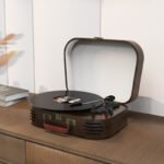Vintage 3-Speed Record Player with Bluetooth, RCA, USB, AUX-in, and Built-in Speakers