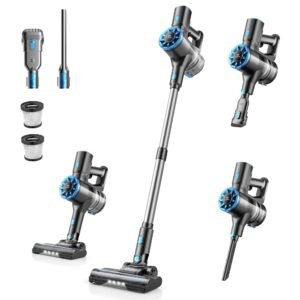 8 in 1 Cordless Vacuum Cleaner, Lightweight Stick Vacuum with LED Display