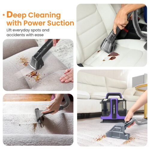 Portable Carpet & Upholstery Cleaner for Pets, Stairs, Couches & Car Seats