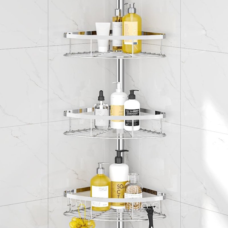 20859-cc4d5a.jpg Rustproof Shower Corner Caddy with Adjustable Shelves