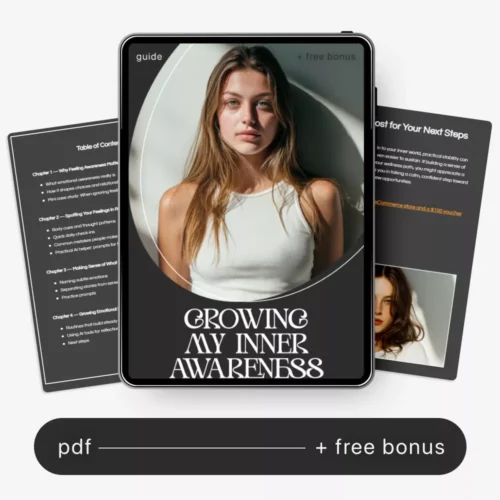 Growing My Inner Awareness – Emotional Awareness Guide & Self Reflection eBook | Mindfulness, Emotional Intelligence, AI Prompts, Digital Download