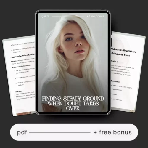 Finding Steady Ground When Doubt Takes Over – Self-Doubt Guide, Confidence Workbook, AI Prompts for Personal Growth, Mindset Reset eBook, Digital Download
