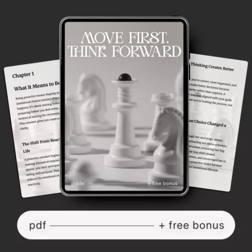 Move First, Think Forward | Printable Self-Improvement Guide | Digital Download on Ways to Develop a Proactive Mindset