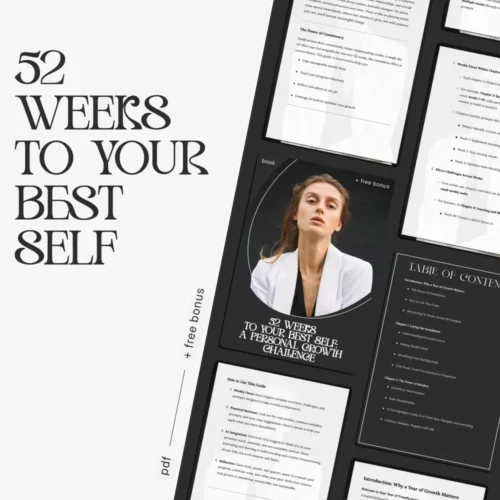 52 Weeks to Your Best Self: A Personal Growth Challenge | 52 Week Personal Development Challenge eBook, Self Improvement Planner, Mindset & Habits Guide