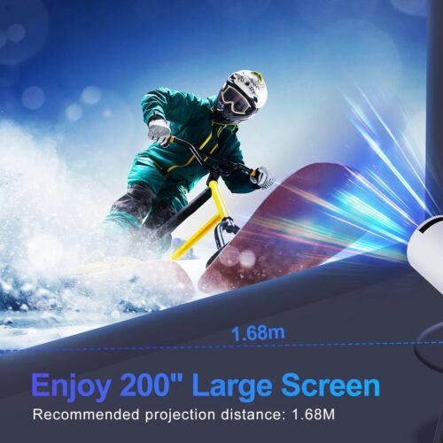 200ANSI LED Projector with Screen Mirroring, Dual Wifi, and 1280x720P Resolution