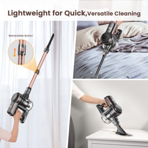 Cordless Vacuum Cleaner with 2500mAh Battery - Powerful Pet Hair Remover