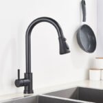 Black Touch Sensor Kitchen Faucet with 360° Rotation & 3-Way Pull-Out Sprayer
