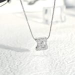 Personalized Bubble Letter CZ Necklace with Adjustable Chain