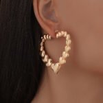 Heart-Shaped Bamboo Hoop Earrings – Bold, Trendy & Summer-Ready