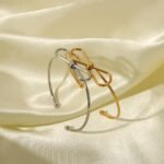 Minimalist Bow Knot Bangle Bracelet