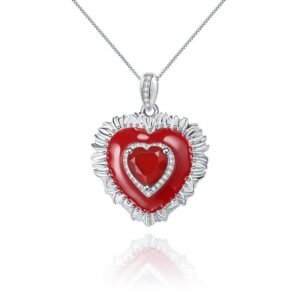 21769-c09d70.jpeg Red Agate Heart Pendant Necklace in 925 Sterling Silver – Classic Vintage Jewelry for Women