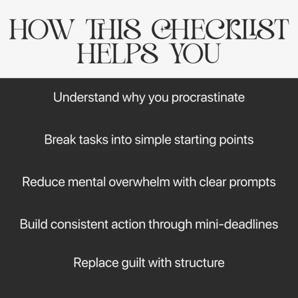 Buy A Checklist to Decode Your Procrastination Online | Jogoka