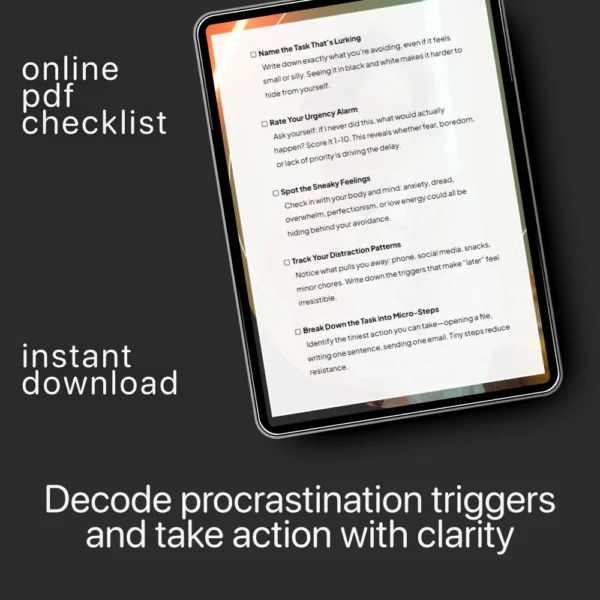 Buy A Checklist to Decode Your Procrastination Online | Jogoka