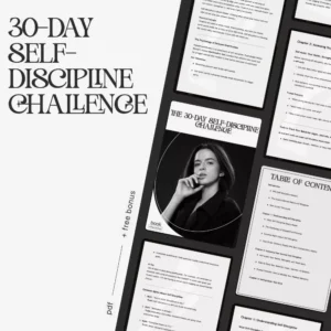 The 30-Day Self-Discipline Challenge | Printable Motivation eBook | Self Discipline Challenge for Habits, Focus, Productivity & Goal Setting