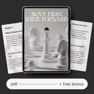 Move First, Think Forward | Printable Self-Improvement Guide | Digital Download on Ways to Develop a Proactive Mindset
