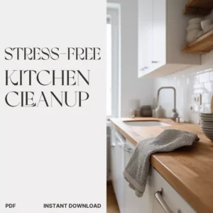 The Stress-Free Kitchen Cleanup Checklist | Digital Download | Easy Step-by-Step Guide for What to Do When Kitchen Is Messy