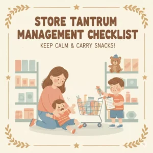 Store Tantrum Management Checklist | Printable Digital Download | Parenting Guide for What to Do When Child Throws Tantrum in Store