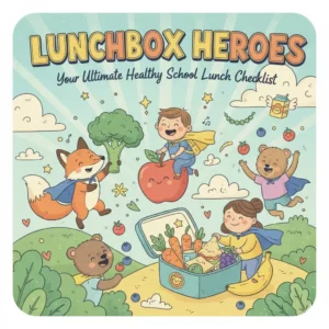 Lunchbox Heroes: Your Ultimate Healthy School Lunch Checklist | Printable Digital Download | Healthy Kids Meal Planner & School Lunch Ideas