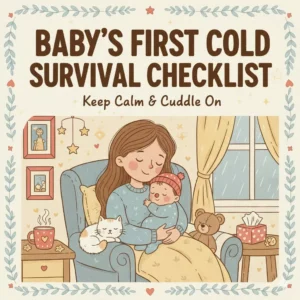 Baby’s First Cold Survival Checklist: Keep Calm & Cuddle On | Printable Digital Download | How to Handle Baby’s First Cold Guide for Parents