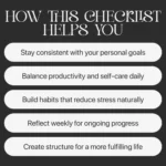 Buy Weekly Habits Checklist for Personal Growth Online | Jogoka