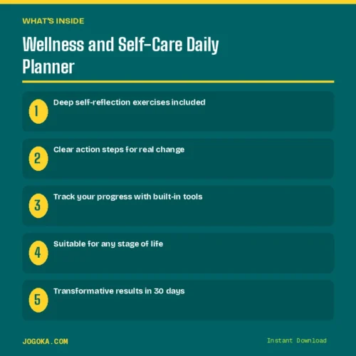 Wellness and Self-Care Daily Planner – What's Inside | Jogoka