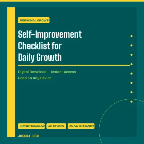 Self-Improvement Checklist for Daily Growth – Digital Download | Jogoka