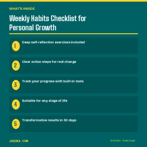 Weekly Habits Checklist for Personal Growth – What's Inside | Jogoka