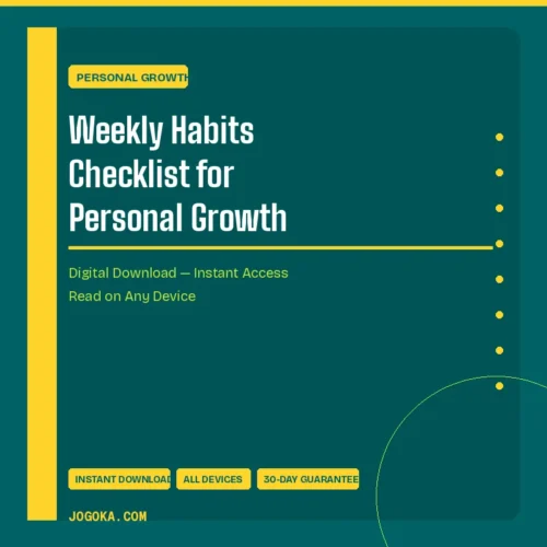 Weekly Habits Checklist for Personal Growth – Digital Download | Jogoka