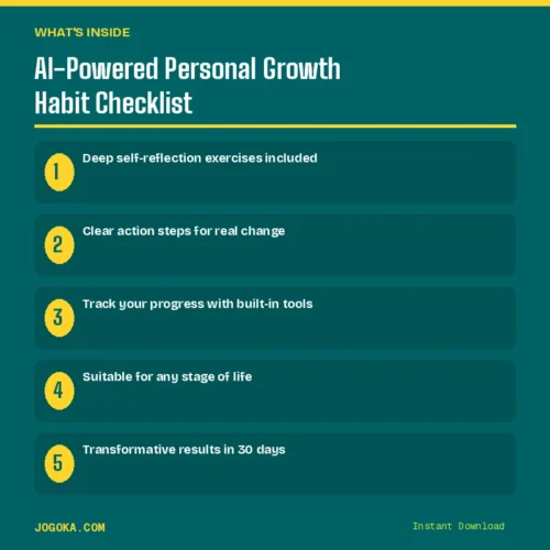 AI-Powered Personal Growth Habit Checklist – What's Inside | Jogoka