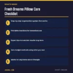 Fresh Dreams Pillow Care Checklist – What's Inside | Jogoka