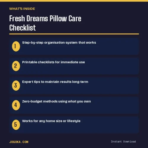 Fresh Dreams Pillow Care Checklist – What's Inside | Jogoka