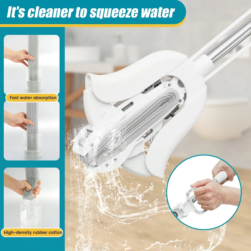 Adjustable Telescopic Sponge Mop with Super Absorbent Dual-Use Head - Image 3