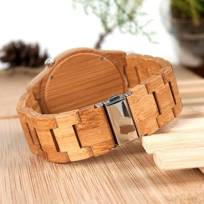 Men's Bamboo Wooden Quartz Watch: Elegant Timepiece with Luminous Hands - Image 5