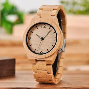 Buy Men's Bamboo Wooden Quartz Watch: Elegant Timepiece with Luminous Hands Online | Jogoka