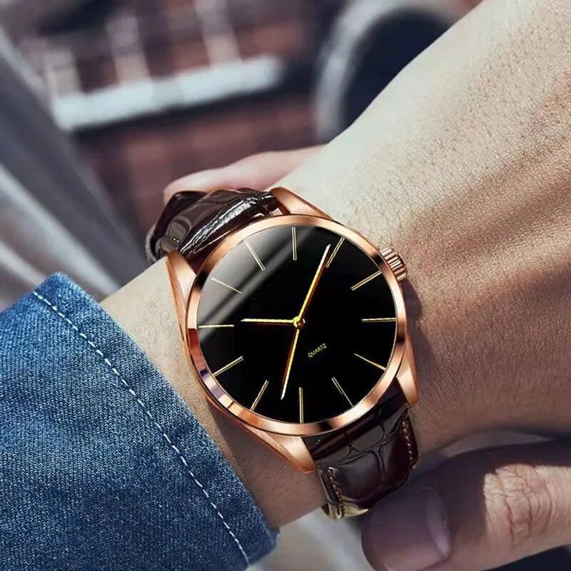 Luxurious Quartz Men's Wristwatch: Leather Strap, Waterproof & Business-Casual Design - Image 4
